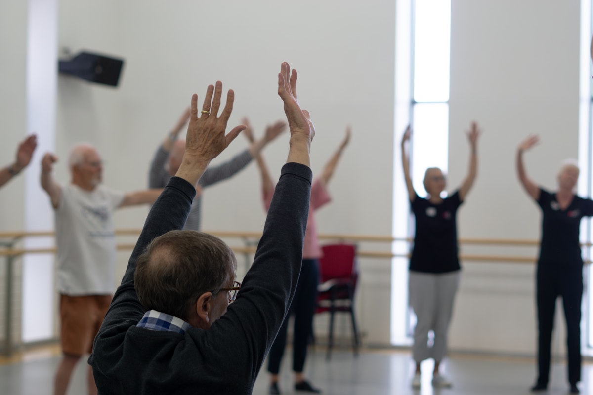 Older people dancing in a dance class